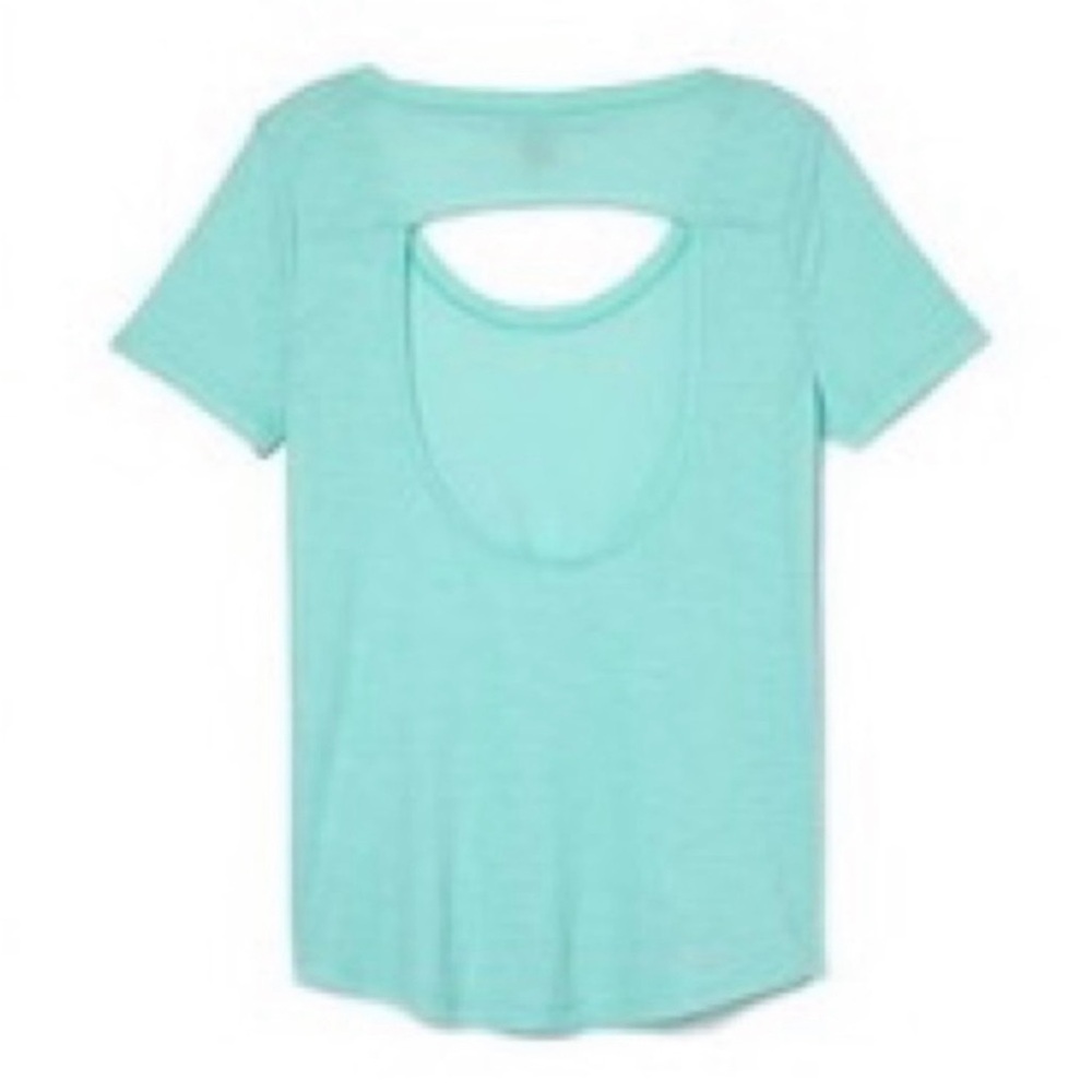 PINK Victoria’s Secret Mint Cut-Out Short Sleeve Top